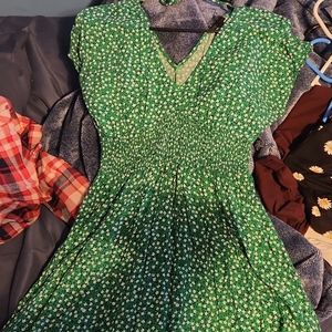 Green, Floral Sundress